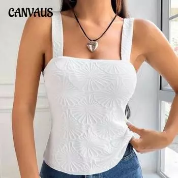 Женский весенне-летний новый однотонный жаккардовый тонкий модный сексуальный жилет-камисоль S белый
