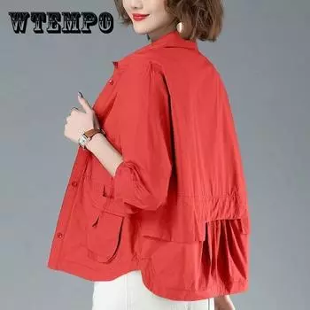 Женский весенне-летний повседневный кардиган для мамы, маленькая рубашка, ветровка, женская куртка, верхняя одежда M хаки