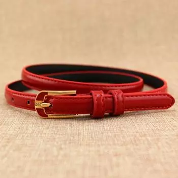 Женский весенне-летний ремень, Пряжка-штифт, инкрустированная стразами, Женский тонкий декоративный ремень для юбки красный