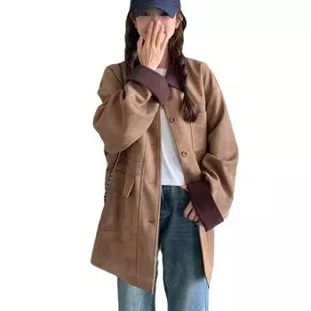 Женский весенне-осенний новый корейский повседневный топ средней и длинной длины в студенческом стиле S