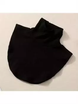 Женский весенне-осенний однотонный черный белый вертикальный маленький отложной воротник универсальная рубашка джемпер джемпер модный ложный воротник L чёрный