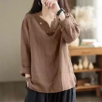 Женский весенне-осенний пуловер с длинными рукавами и v-образным вырезом, повседневные топы большого размера с длинными рукавами 5XL зелёный