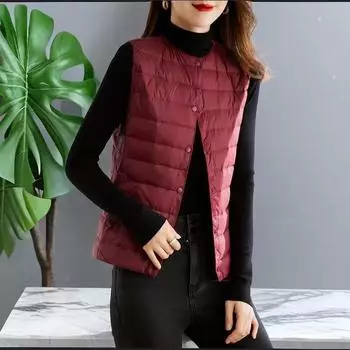 Женский весенне-осенний теплый жилет без рукавов на молнии, однотонные тонкие удобные топы 4XL