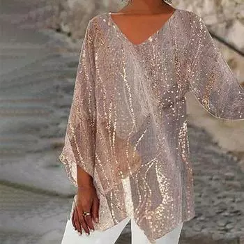 Женский весенне-осенний топ с V-образным вырезом, неровный подол, средней длины, с длинным рукавом, свободный повседневный пуловер с цветочным принтом, одинаковые цвета, женская футболка больших размеров