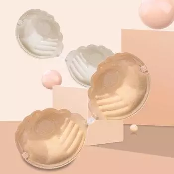 Женский видимый цельный бюстгальтер, сексуальный женский однотонный утолщенный бюстгальтер пуш-ап, наклейки для сбора кружева, свадебные наклейки на грудь A абрикосовый