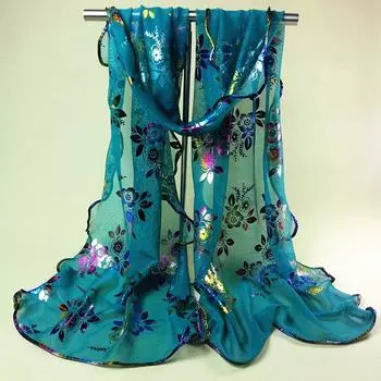 Женский винтажный цветочный кружевной шарф с цветочным рисунком, шаль армия зеленый