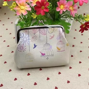 Женский винтажный кожаный кошелек с цветочным принтом совы, кошельки для монет, дорожный компактный симпатичный кошелек для мелочи с двойной застежкой One Size