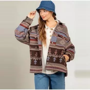 Женский винтажный пиджак с цветными блоками, толстый, с длинными рукавами, повседневные карманы, свободное однобортное пальто S хаки