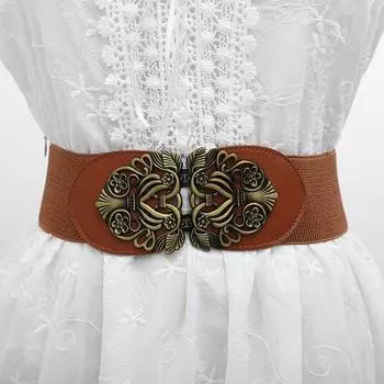 Женский винтажный пояс, женский широкий металлический однотонный пояс, платье, юбка, украшение одежды A красный