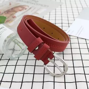 Женский винтажный ремень в стиле BF, студенческий шик, отделка, тонкая пряжка-пика, джинсовый ремень красный