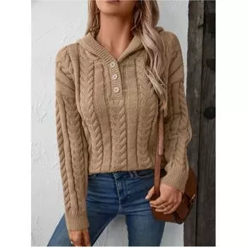 Женский винтажный свитер с капюшоном на осень и зиму, удобный мягкий трикотажный топ на пуговицах XL розовый