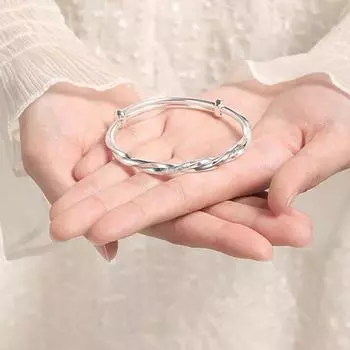 Женский витой браслет, двухслойный, гладкая поверхность, медный, посеребренный, регулируемый, легкий, дизайн, для особых случаев, на день рождения, на Рождество