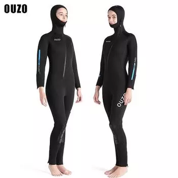 Женский водолазный костюм толщиной 5 мм, цельный, с капюшоном, для холодного и теплого плавания, серфинга, плавающий водолазный костюм для мам, водолазный костюм L бездна