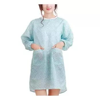 Женский водонепроницаемый фартук с длинным рукавом и цветочным принтом для кухни, приготовления выпечки, рабочий халат, товары для продажи розовый