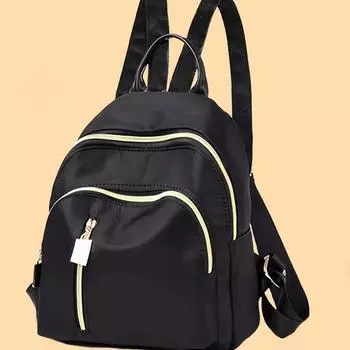 Женский водонепроницаемый нейлоновый рюкзак - стильные молнии, несколько отделений, регулируемый плечевой ремень, повседневный студенческий стиль, дорожный рюкзак чёрный