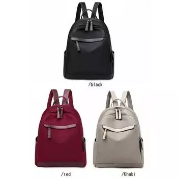 Женский водонепроницаемый однотонный рюкзак на молнии, школьный рюкзак с разъемом для наушников чёрный