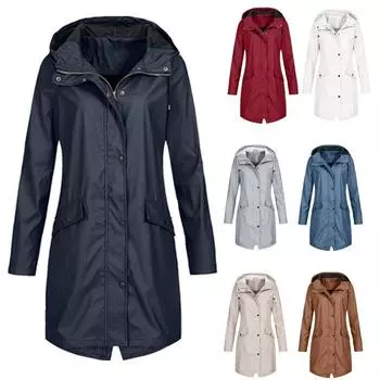 Женский водонепроницаемый плащ, женская уличная ветрозащитная куртка с тропическим лесом, пальто больших размеров S белый