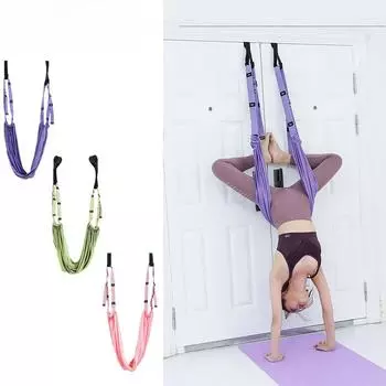 Женский воздушный гамак для йоги, пилатеса, антигравитационные качели, гамак для взрослых, подвесная распашная дверь, регулируемый домашний вспомогательный тренажер фиолетовый