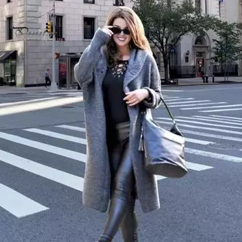 Женский вязаный кардиган с капюшоном, длинный рукав, однотонный повседневный топ, свободный крой, однобортный свитер, пальто S жёлтый