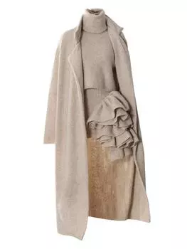 Женский вязаный кардиган-свитер из трех предметов свободного кроя в нежном стиле на весну-осень 2025 года S