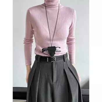 Женский вязаный свитер Luxi Multi-Color High Neck - Коллекция Осень 2024 (Стиль SS592) One Size