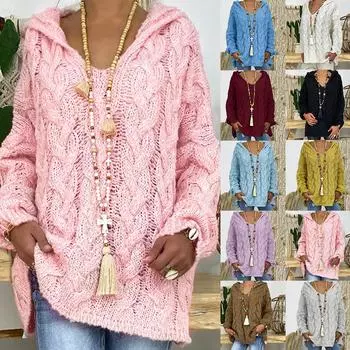 Женский вязаный свитер, повседневная теплая осенне-зимняя верхняя одежда, свитера для женщин XXXL красный