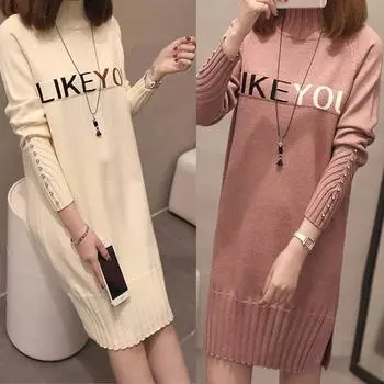 Женский вязаный свитер, пуловер, новая осенне-зимняя одежда, полуводолазка с длинными рукавами, бисер, джемпер средней длины, женский топ One Size белый