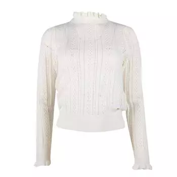 Женский вязаный свитер с длинными рукавами и высоким воротником LA PETITE ETOILE S белый