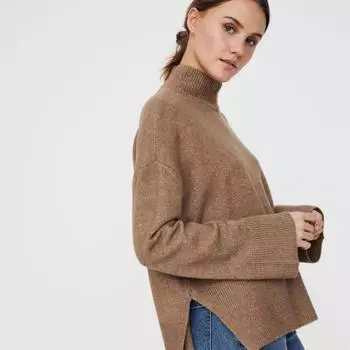 Женский вязаный свитер Wind с длинными рукавами и воротником-воронкой VERO MODA