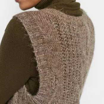 Женский вязаный топ без рукавов с v-образным вырезом VERO MODA