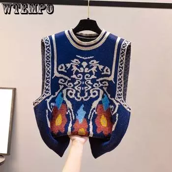Женский вязаный жилет на весну и осень, жилет в корейском стиле, верхняя одежда, свитер, стильный M