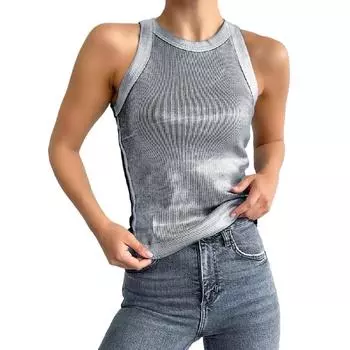Женский вязаный жилет с металлизированным серебром внутри, женский тонкий модный жилет S серебряный