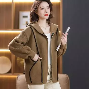 Женский высококачественный осенний женский мягкий теплый кардиган с капюшоном, свитер, трикотажная одежда, застежка-молния, дизайн, трикотажное пальто XXXXXL красный