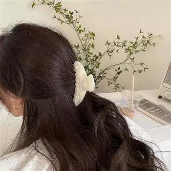 Женский зажим для волос разных типов во французском стиле, нежный зажим для челюсти, нескользящий большой аксессуар для мытья лица для душа 1