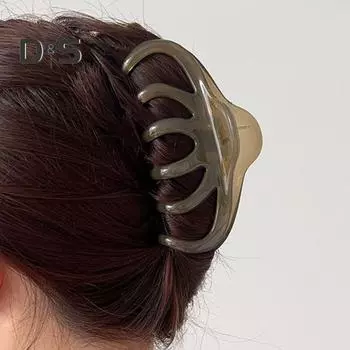Женский зажим для волос с когтями большого размера, пластиковый зажим для волос, зажим для волос на затылке, инструмент для укладки, аксессуар для волос света кофе