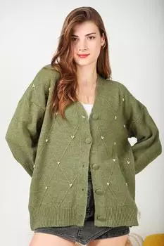 Женский жемчужный кардиган