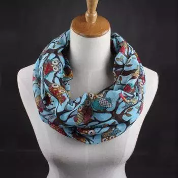Женский женский шарф с рисунком совы, теплая шаль с запахом