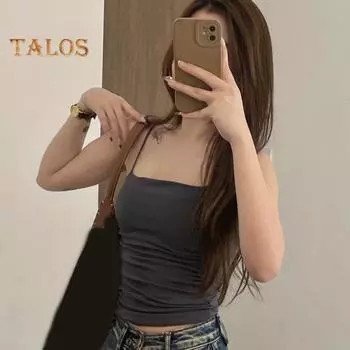 Женский жилет, бесшовный плиссированный облегающий жилет, сплошной цвет, эластичная летняя майка с открытой спиной, женская нижняя часть, внутренняя верхняя одежда, бюстгальтер, топ белый