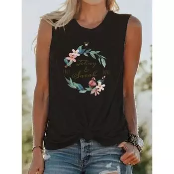 Женский жилет без рукавов Белая футболка и топы Женская уличная одежда Оверсайз О-образный вырез Без рукавов Жилеты-кофточки Женская женская одежда S