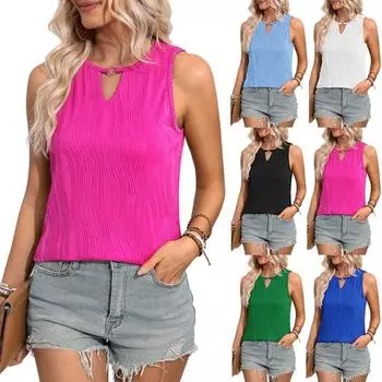 Женский жилет без рукавов, летний деловой повседневный базовый топ S чёрный