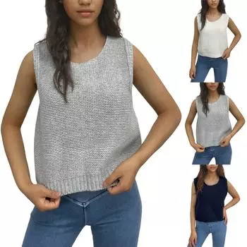 Женский жилет без рукавов с бантом от Foreign Trade, модный свитер, куртка, топ M