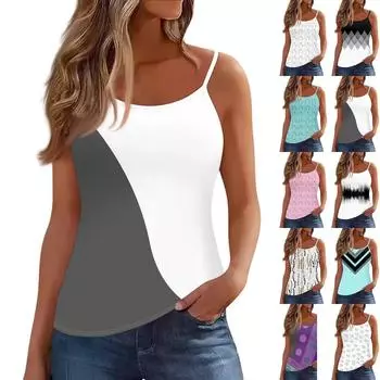 Женский жилет без рукавов с глубоким вырезом, футболка с U-образным вырезом, подтяжки L бежевый