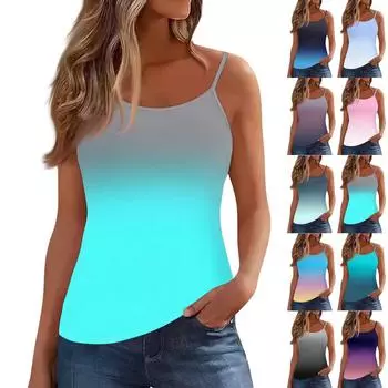 Женский жилет без рукавов с глубоким вырезом, футболка с U-образным вырезом, подтяжки S