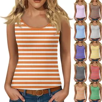 Женский жилет без рукавов с глубоким вырезом, футболка с U-образным вырезом, подтяжки L зелёный