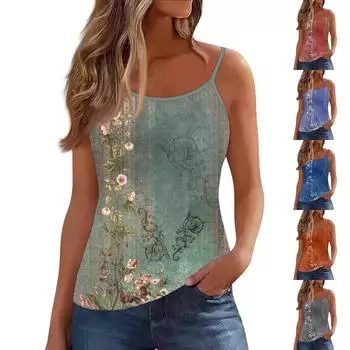 Женский жилет без рукавов с глубоким вырезом, футболка с U-образным вырезом, подтяжки S синий