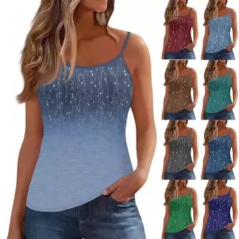 Женский жилет без рукавов с глубоким вырезом, футболка с U-образным вырезом, подтяжки S