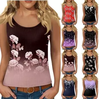 Женский жилет без рукавов с глубоким вырезом, футболка с U-образным вырезом, подтяжки XXXL