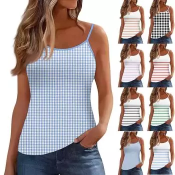 Женский жилет без рукавов с глубоким вырезом, футболка с U-образным вырезом, подтяжки L армия зеленый