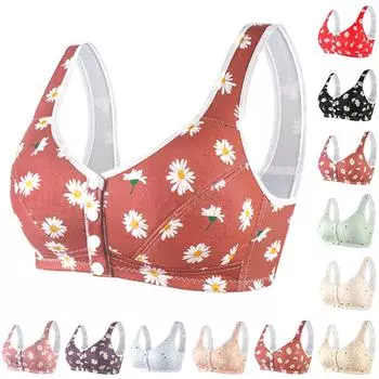 Женский жилет без стального кольца с принтом и широким плечевым ремнем, бюстгальтер больших размеров 36
