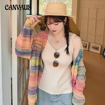 Женский жилет больших размеров с V-образным вырезом и внутренней талией, весенне-летний трикотажные топы с низом